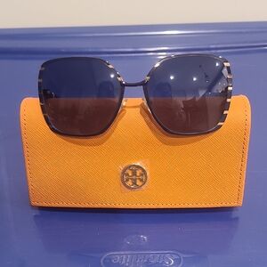 Tory Burch Black Sunglasses with Orange Case